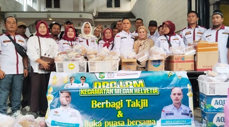 DPC LPM Kecamatan Medan Helvetia Berbagi Takjil dan Gelar Buka Puasa Bersama
