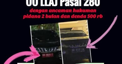 mengganti nomor polisi kendaraan dengan nomor polisi lain adalah pelanggaran hukum sesuai uu dan pasal apa?