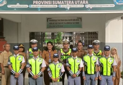 Sat Lantas Polres Pelabuhan Belawan Latih PKS di SMA Negeri 9 Medan
