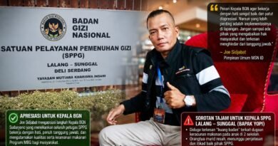 Kepala BGN Minta Seluruh Petugas SPPG Bekerja dengan Hati, Bung Joe Sidjabat: Jangan Hanya Jadi Slogan, Buktikan dengan Tanggung Jawab di Lapangan!
