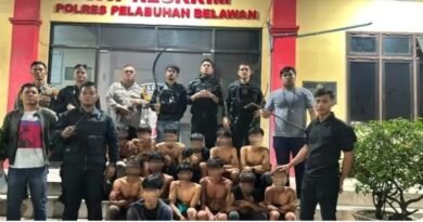 Tim Macan Polres Pelabuhan Belawan Amankan 13 Pemuda Diduga Terkait Geng Motor dan Tawuran